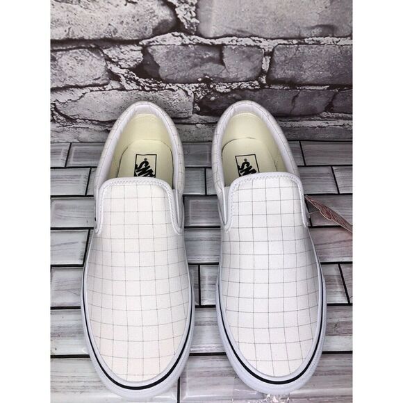 Vans Classic Slip-On Checkerboard Day White Canvas Sneakers Shoes Women 9.5M US - Picture 16 of 16